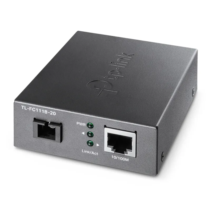 Медиа-конвертер TP-Link TL-FC111B-20, 1x SC/UPC, 1x RJ45 100Mb/s, 1310 nm TX, 1550 nm RX, WDM