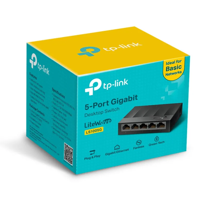 Switch TP-Link LS1005G, 5x RJ45 1000Mb/s - Obrázek 2