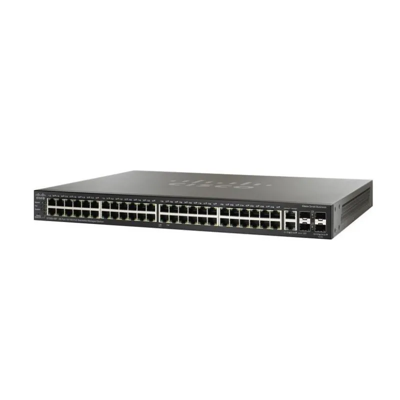 Cisco SF500-48P-K9-G5 Anahtar, 48x 100Mb/s PoE, 2x Combo (RJ45/SFP) + 2x SFP+, Yönetilebilir