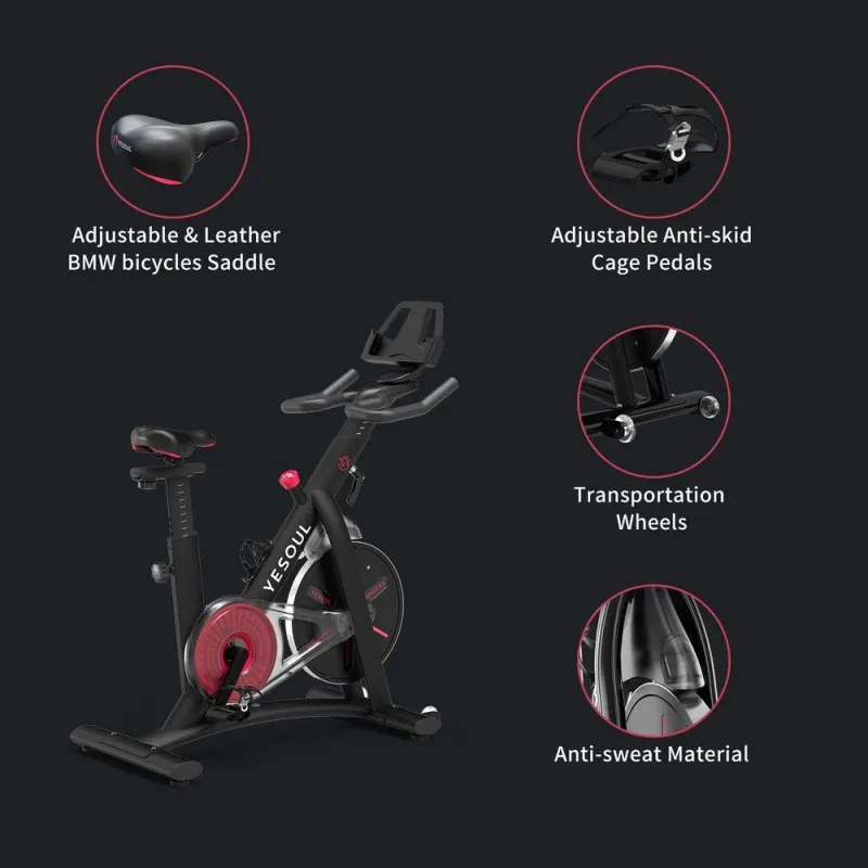 Yesoul Spin Bike S3 White Exercise Bike - Image 4