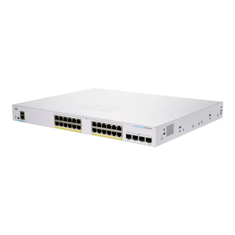 Switch Cisco CBS250-24P-4G, 24x RJ45 1000Mb/s PoE, 4x SFP, Rack, 195W