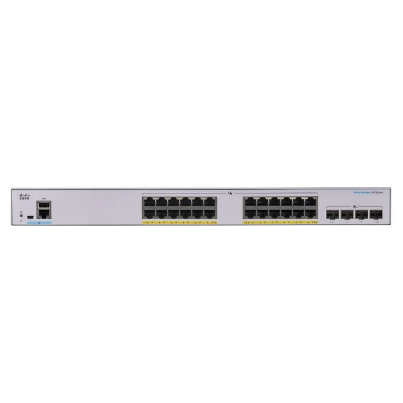 Cisco CBS350-24FP-4X | Switch | 24x RJ45 1000Mb/s PoE, 4x SFP+, Rack, 370W - Zdjęcie 2