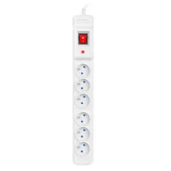 Regleta de alimentación Armac Multi M6, protectora contra sobretensiones, 6 enchufes, cable de 3m, gris - Imagen 2