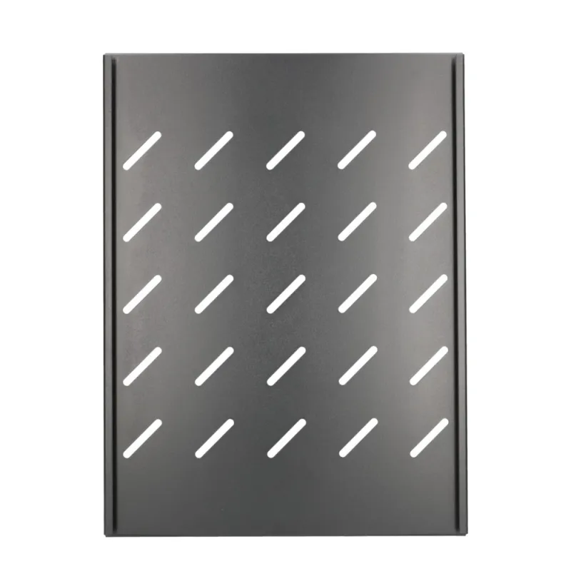 Extralink 1U Black Shelf 350mm, 19", 490x360mm, Point-Mounted for 600mm Deep Racks - Image 2
