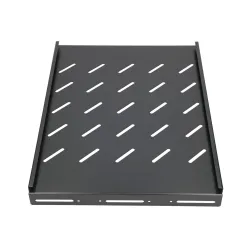 Extralink 1U Black Shelf 350mm, 19", 490x360mm, Point-Mounted for 600mm Deep Racks - Image 4