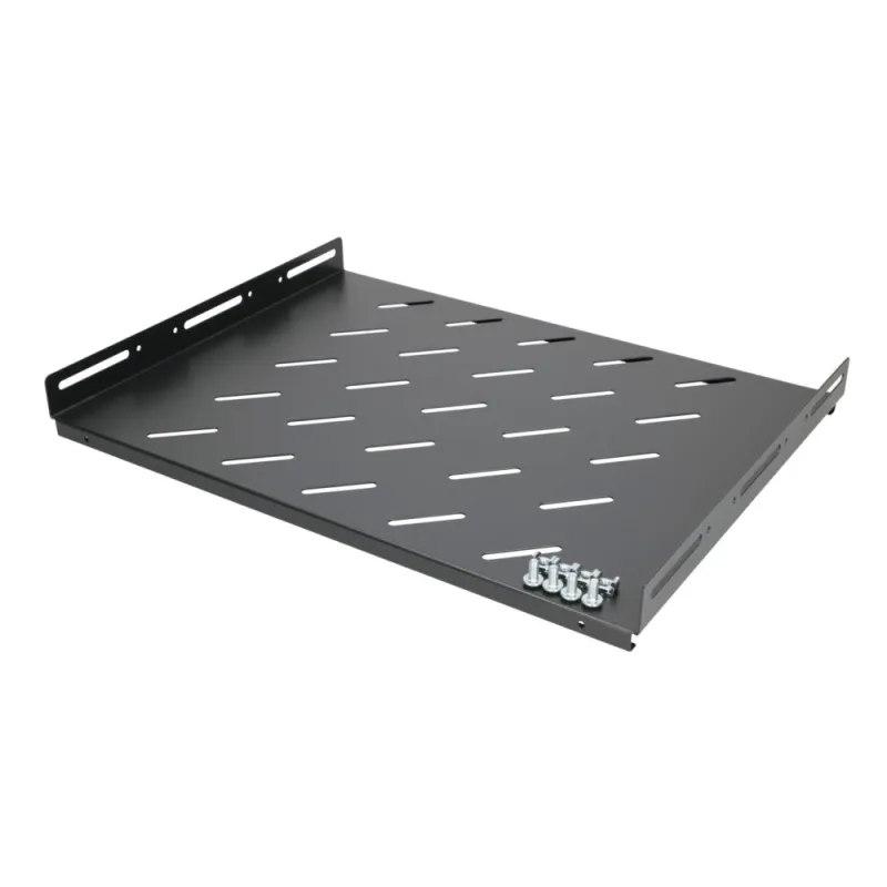 Extralink 1U Siyah Raf 350mm, 19", 490x360mm, Nokta Montajlı, 600mm Derinlikteki Raflar için - Görsel 5
