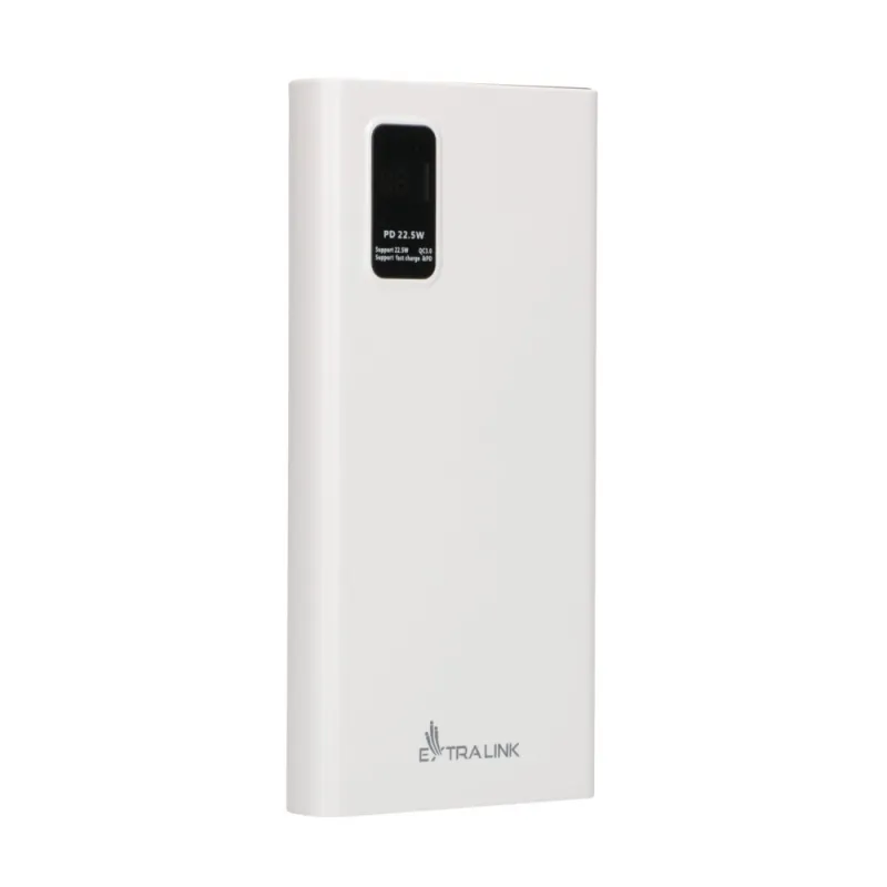 Power Bank Extralink EPB-067W 10000mAh Branco, Carregamento Rápido, USB-C - Imagem 4