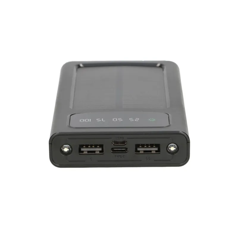 Extralink EPB-091 10000mAh Schwarzer Powerbank, Solar Powerbank, USB-C - Bild 7