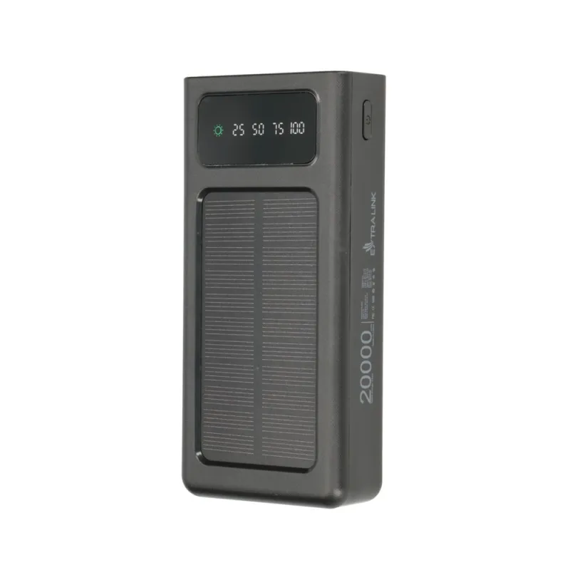 Power bank Extralink EPB-092 20000mAh Черный, Солнечный Power bank, USB-C - Изображение 3