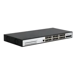 Коммутатор PoE Extralink Chiron Pro, 24x RJ45 1000Mb/s PoE, 4x SFP+, L3, Управляемый, 370W - Изображение 3