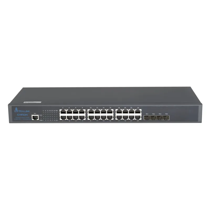 Extralink Chiron | Switch | 24x RJ45 1000Mb/s, 4x SFP+, L3, zarządzalny - Zdjęcie 2