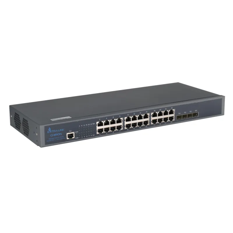 Extralink Chiron | Switch | 24x RJ45 1000Mb/s, 4x SFP+, L3, zarządzalny - Zdjęcie 4
