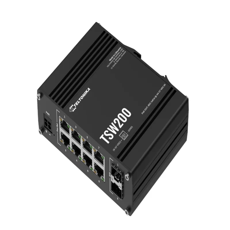 Switch PoE+ Teltonika TSW200, 8x RJ45 1000Mb/s PoE+, 2x SFP, 240W - Imagen 3