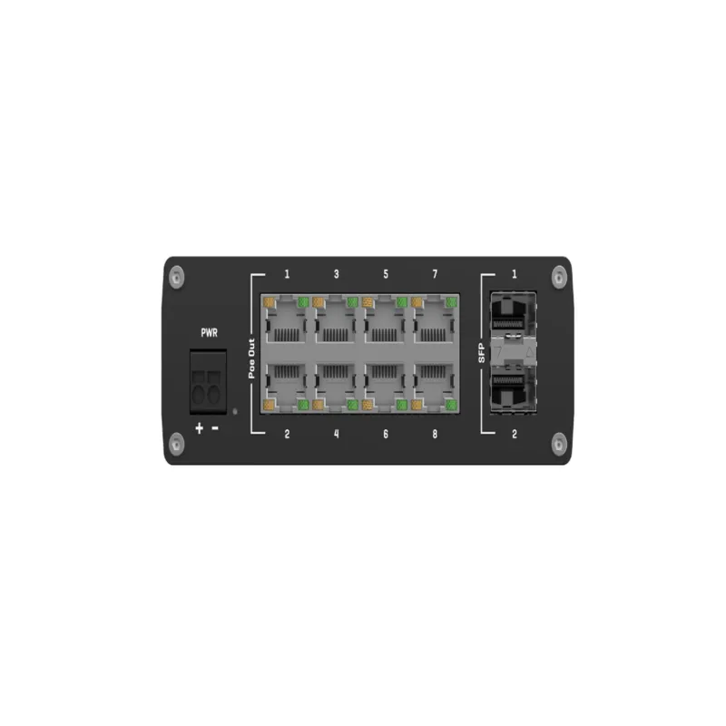 Коммутатор PoE+ Teltonika TSW200, 8x RJ45 1000Mb/s PoE+, 2x SFP, 240W - Изображение 4