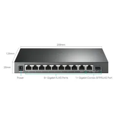 Коммутатор TP-Link TL-SG1210MPE, 9x RJ45 1000Mb/s, 8x PoE+, 1x RJ45/SFP Комбо - Изображение 2