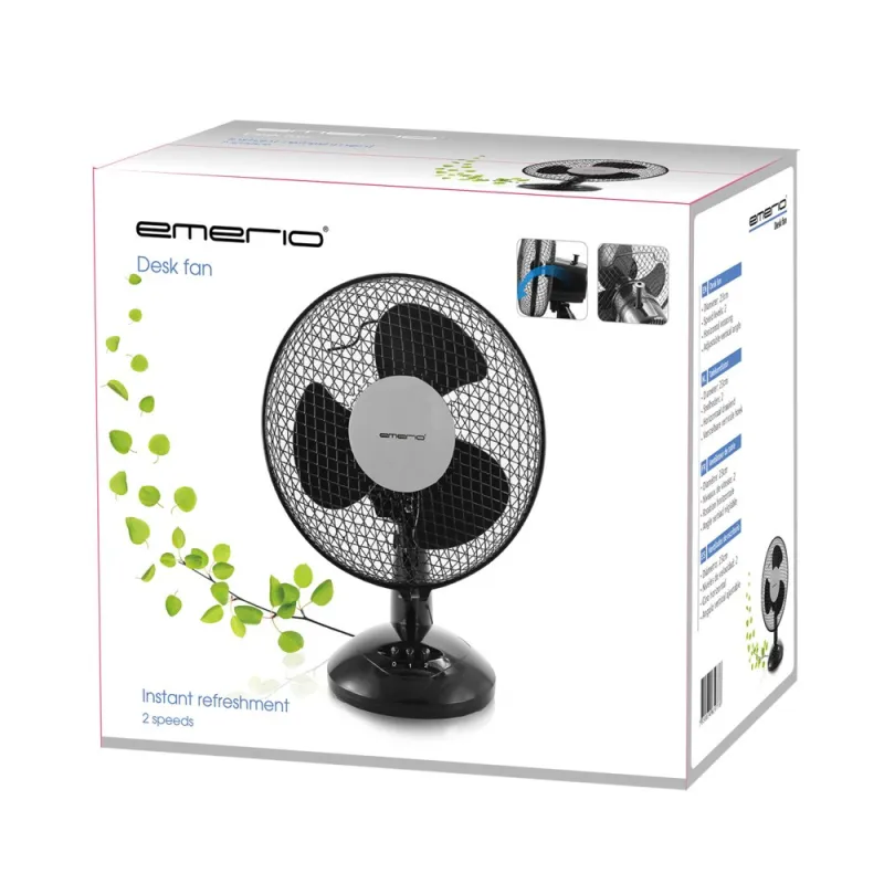 Emerio FN-114201.1 Black Fan, 23cm, 2 Speed Settings - Image 2