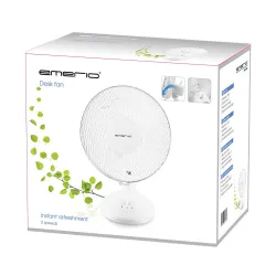 Emerio FN-114201 White Fan, 23cm, 2 Speed Settings - Image 2