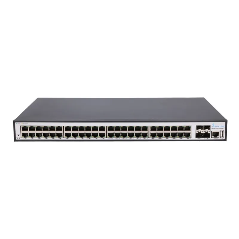 Extralink Nemezis Pro PoE Anahtarı, 48x RJ45 1000Mb/s PoE, 4x SFP+, 500W, Katman 3 - Görsel 2