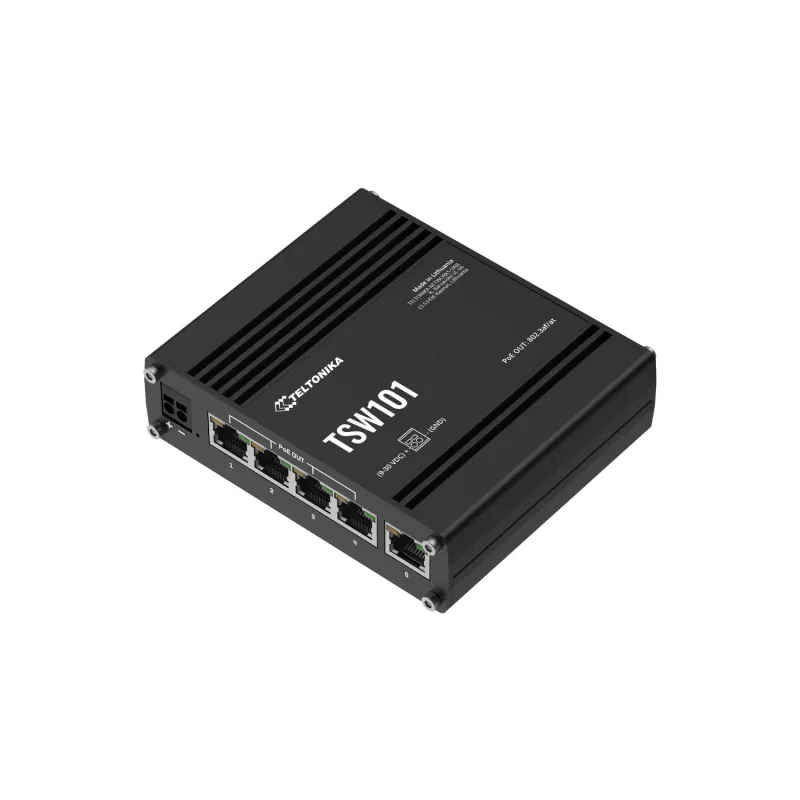 Switch PoE+ Teltonika TSW101, 5x RJ45 1000Mb/s, 4x PoE+, 60W - Obrázek 2