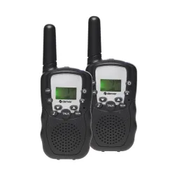 Conjunto de Walkie Talkie Denver WTA-448, dois fones, alcance de 3-5 km, lanterna