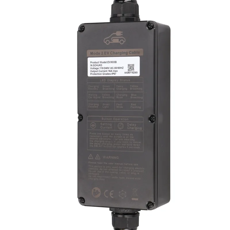 Taşınabilir Elektrikli Araç Şarj Cihazı Extralink BS-PCD030 16A 3.6kW Schuko, Tek Faz, 5.5m, LCD Ekran, IP67 - Görsel 5
