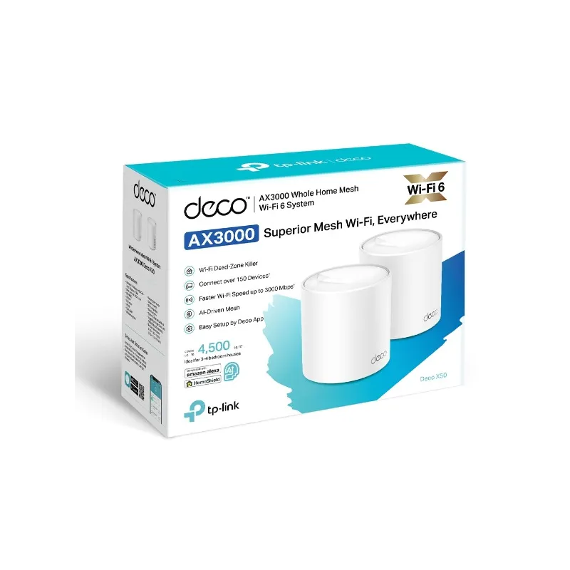 Router WiFi TP-Link Deco X50 2-Pack, Mesh, AX3000, Dvoupásmový, OFDMA, MU-MIMO, 3x RJ45 1000Mb/s - Obrázek 3