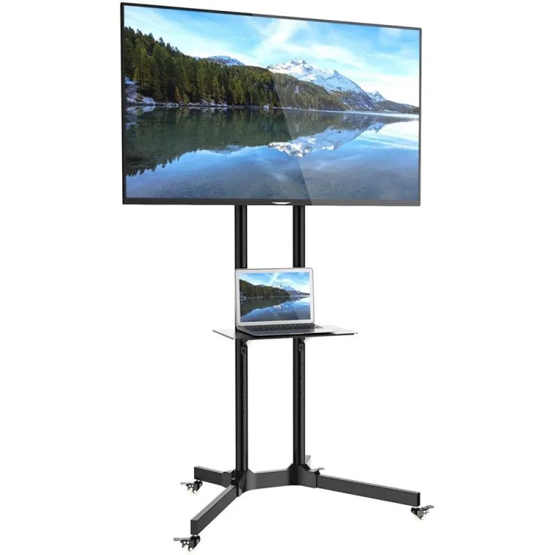 Мобильная подставка Techly для телевизоров, LED, LCD, 30-65 дюймов, 60кг, 150см, Регулируемая - Изображение 3
