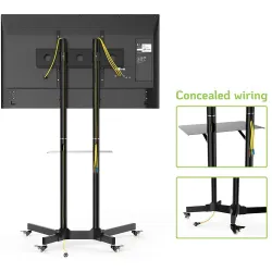 Techly Mobile TV Stand, LED, LCD, 30-65 inches, 60kg, 150cm, Adjustable - Image 4