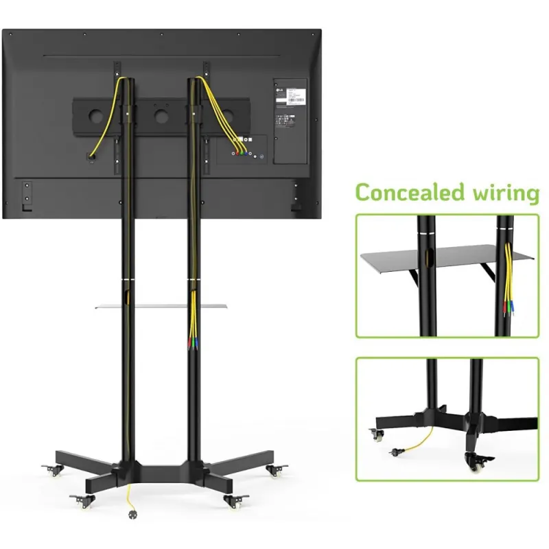 Techly Mobile TV Stand, LED, LCD, 30-65 inches, 60kg, 150cm, Adjustable - Image 4