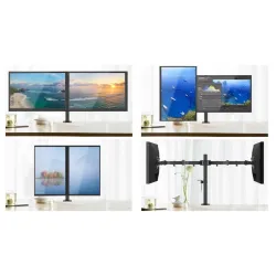 Supporto da Scrivania Girevole Techly per Due Monitor da 13 a 27 Pollici 20kg - Immagine 2