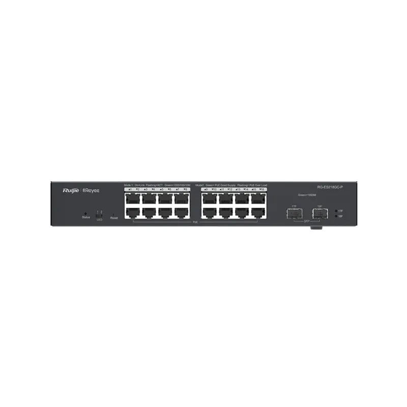 Коммутатор Ruijie Reyee RG-ES218GC-P, 16x RJ45 1000Mb/s PoE+, 2x SFP, 240W, Облачное Управление - Изображение 2
