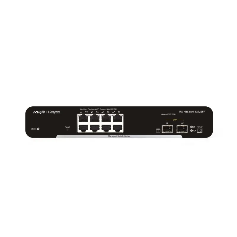 Коммутатор Ruijie Reyee RG-NBS3100-8GT2SFP, 10x RJ45 1000Мбит/с, 8x GE, 2x SFP, Управление в Облаке, Уровень 2 - Изображение 2