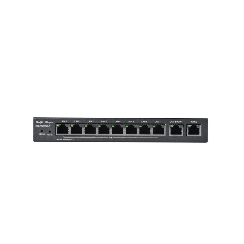 Ruijie Reyee RG-EG210G-P Router, 10x RJ45 1000Mb/s, 8x PoE+, 70W, 100 Benutzer, Cloud-Verwaltung - Bild 2
