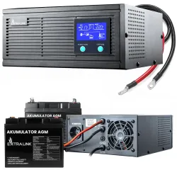 Zestaw Extralink Piorun 3000VA/2100W Inwerter + 2x...