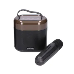Conjunto de Karaoke Extralink Kids Alto-falante LED 1x Microfone Preto, Bluetooth, AUX, Slot para Cartões Micro SD, Iluminação R - Imagem 2