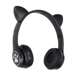 Extralink Kids Cat-Ear Wireless Headphones Czarne | Słuchawki bezprzewodowe | dla dzieci, kocie uszy, Bluetooth 5.0, Oświetlenie - Zdjęcie 2