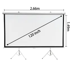 Extralink Projektör Ekranı 120", 16:9, 266x149cm, PVC, yarı otomatik sarım - Görsel 3