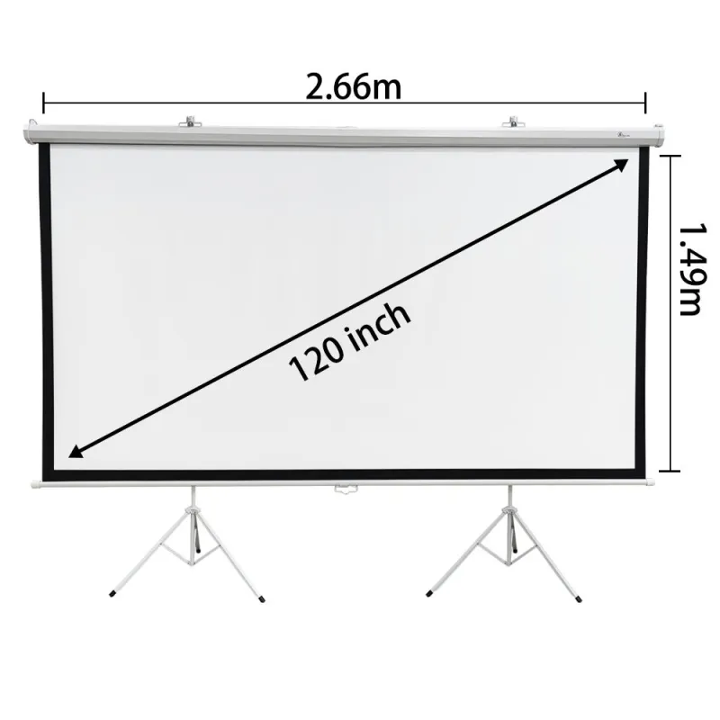 Tela de projeção Extralink 120", 16:9, 266x149cm, PVC, enrolamento semi-automático - Imagem 3