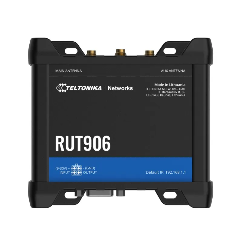 Roteador Industrial Profissional 4G LTE Teltonika RUT906, Cat.4, WiFi, Dual SIM, 1x WAN, 3x LAN, IP30 - Imagem 3