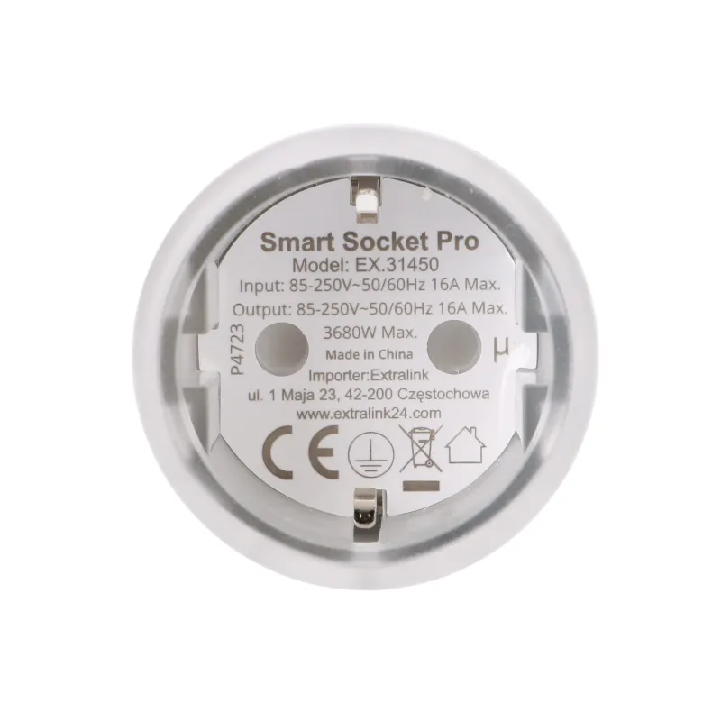 Inteligentní zásuvka Extralink Smartlife Smart Socket SC Pro, Zigbee, Homekit, Tuya, 3680W - Obrázek 3