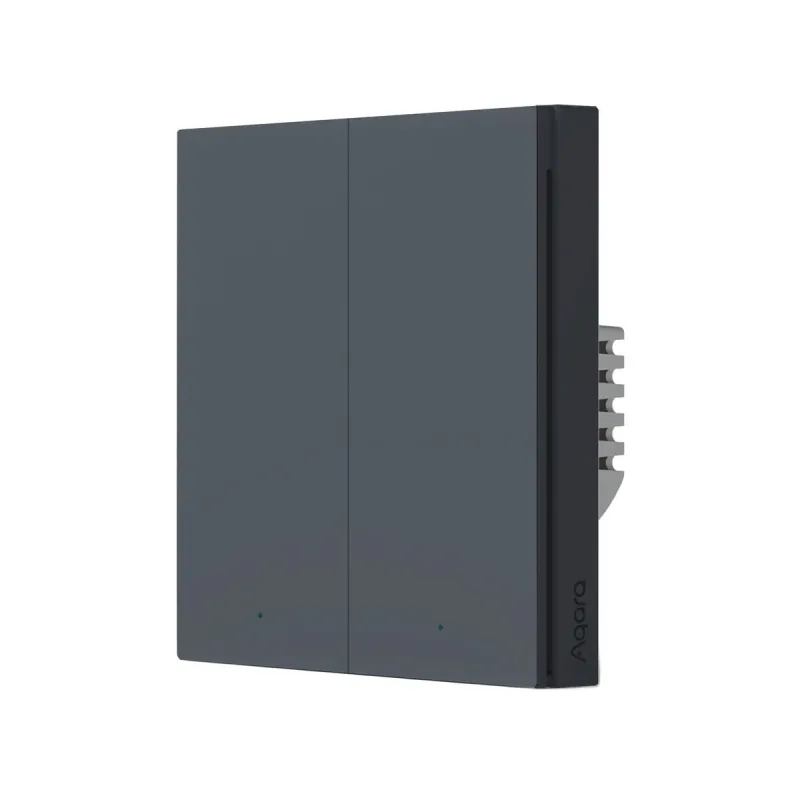 Interruptor Inteligente de Parede Aqara H1 Cinza, Duplo, Sem Fio Neutro, Zigbee 3.0, UE, WS-EUK02-G - Imagem 2