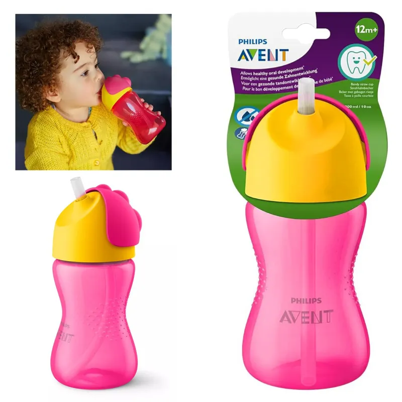 Vaso con popote Philips Avent, 300 ml