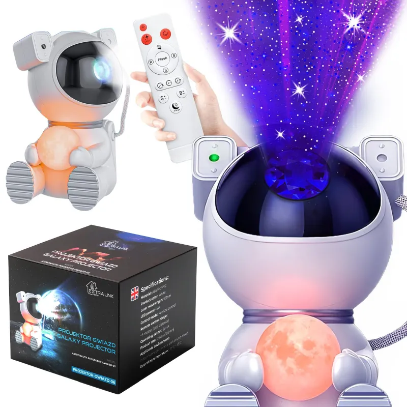 Lampada da notte, proiettore, luna luminosa Extralink Home Proiettore di stelle con luna, per bambini, astronauta