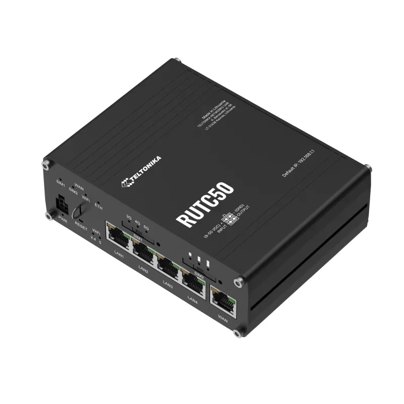 5G Router Teltonika RUTC50, Wi-Fi 6, 5x RJ45 1000Mb/s, Dual SIM, IP30 - Image 2