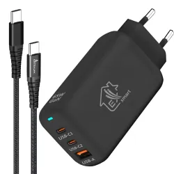 Conjunto Extralink Smart Life Carregador 65W GaN 2x USB-C...