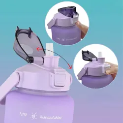 Мотивационная бутылка Extralink, бутылка для воды, 2000мл, фиолетово-голубая, BUT-992 - Изображение 6