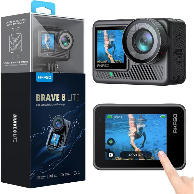 Akaso Brave 8 Lite Aksiyon Kamerası, 4K, WiFi, 1550 mAh - Görsel 7
