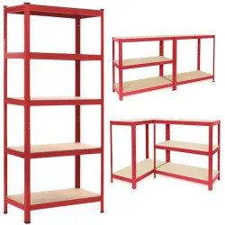 Extralink Metalllagerregal 180x90x40 Rot