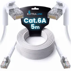 Cabo Patch LAN Extralink Cat.6A U/FTP 5m 1Gbps Branco, Cobre, Cabo de Rede, Conector Angulado - Imagem 4