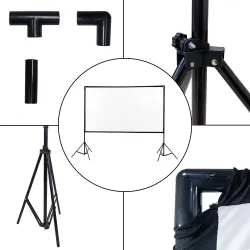 Extralink Foldable Projection Screen 100" PSF-100 | Składany ekran projekcyjny | 16:9, 220x125cm, biały - Zdjęcie 2